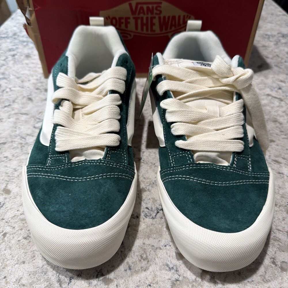 Vans Knu Skool Green White Men's 11 Sneakers Padded Collar Lace Up